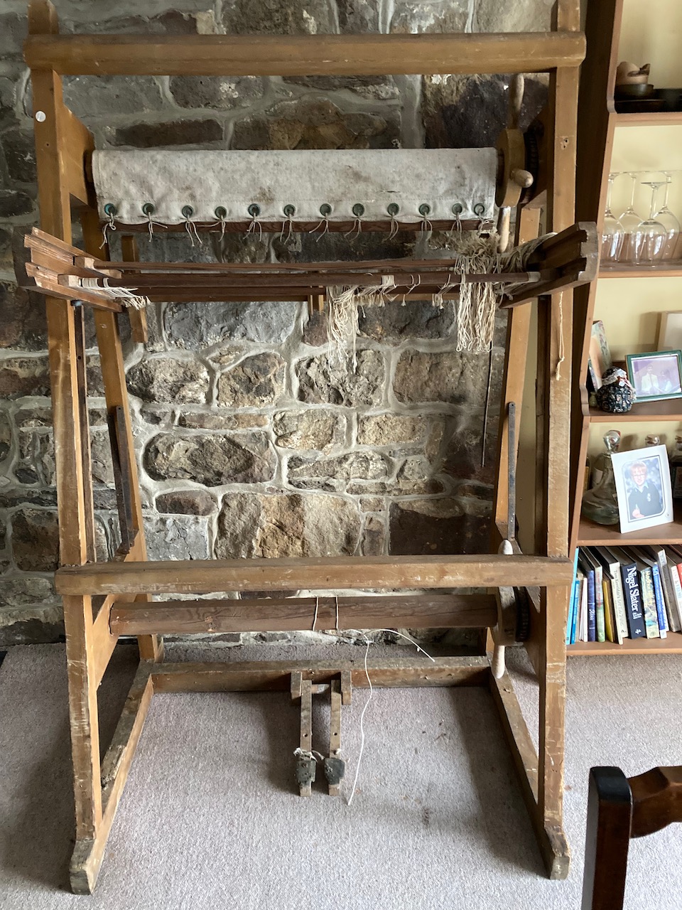 Our Dryad upright rug/tapestry loom needing renovation